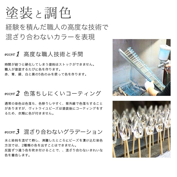 ヴィトライユビーズ ガラス 6×5mm 12個 
