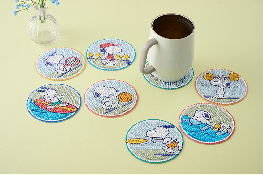 ダイヤモンドフィックス コースターキット スヌーピー 直径10cm