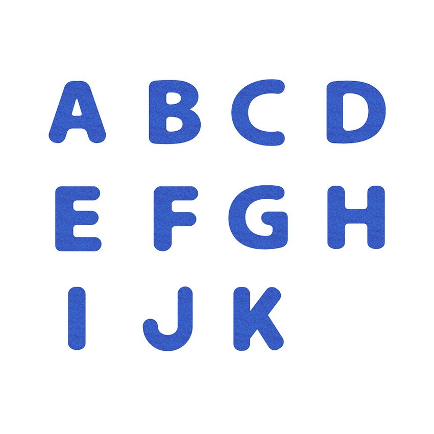 ラブリーネーム【青】 お名前ワッペン【A～K】 アイロン接着 ひらがな