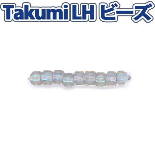 ビーズ　グラスビーズ　TakumiLHビーズ 丸中 261 パール/薄グレー