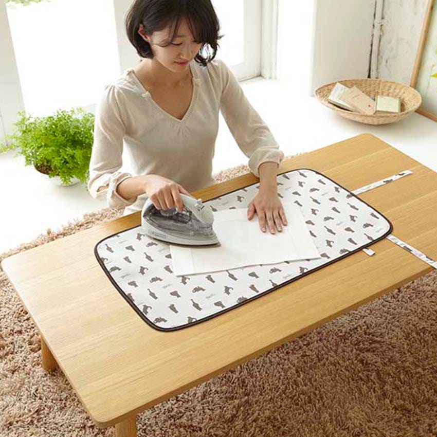 くるくるアイロンマット ネコ ホワイト