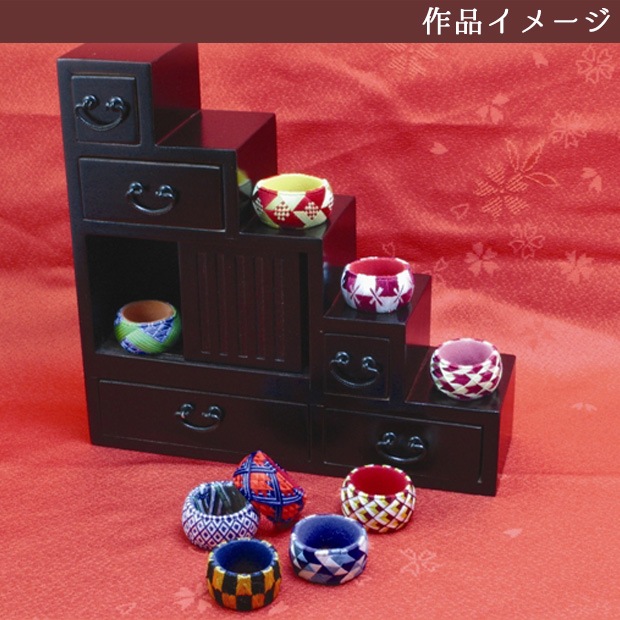 和調手芸　加賀ゆびぬきキット　二色のうろこ模様 青・白