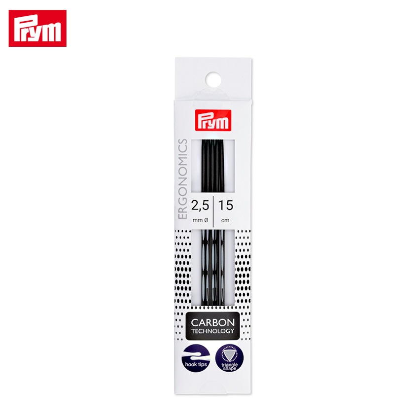 Prym プリム エルゴノミクス カーボン棒針 5本針 15cm 2.5mm(約1号)