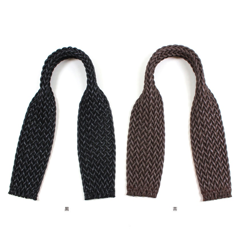 ワックスコードハンドル 50cm 2本 黒/茶 | 持ち手 | 手芸用品の卸売り