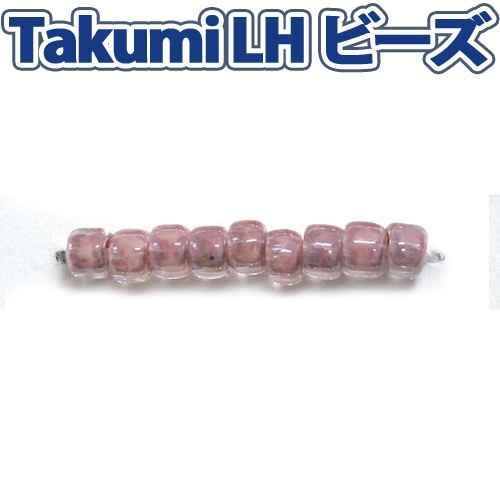 ビーズ　グラスビーズ　TakumiLHビーズ 丸中 353 着色ラスター/薄紫