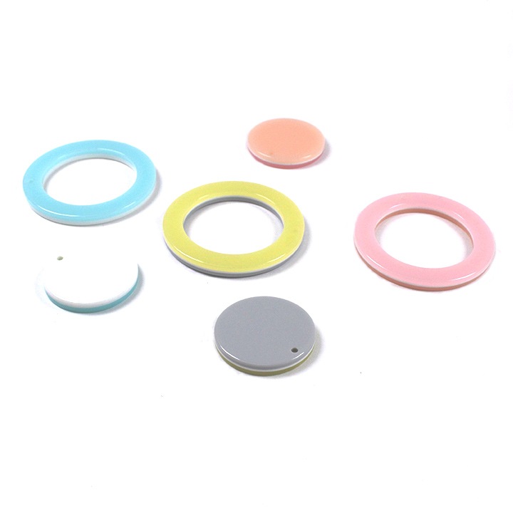 【お買い得品】ポリパーツ 両面 丸 1穴 1セット