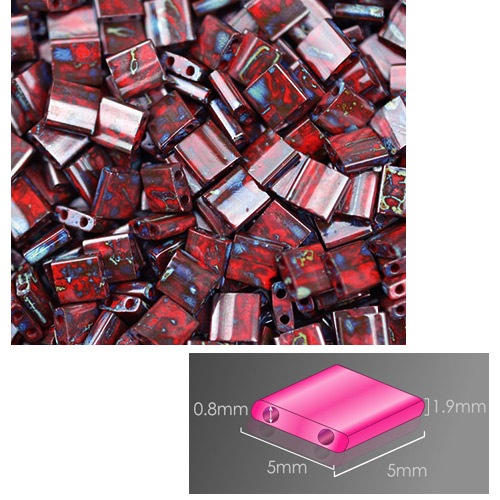 ビーズ　グラスビーズ　ティラビーズ TL4521 ギョク ツヤ有り/ピカソコーティング