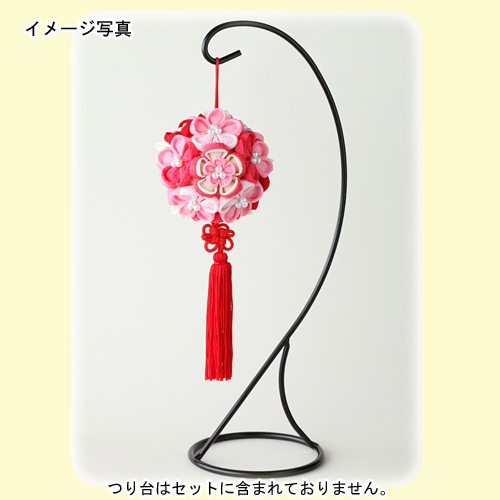 和調つまみ細工 花てまり ピンク
