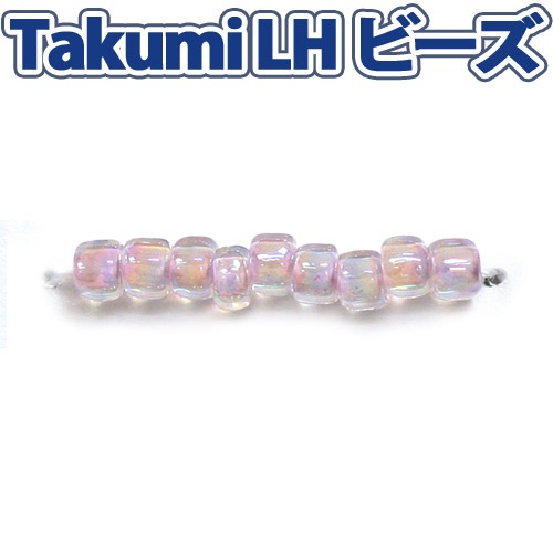 ビーズ　グラスビーズ　TakumiLHビーズ 丸中 786 着色オーロラ/クリスタル