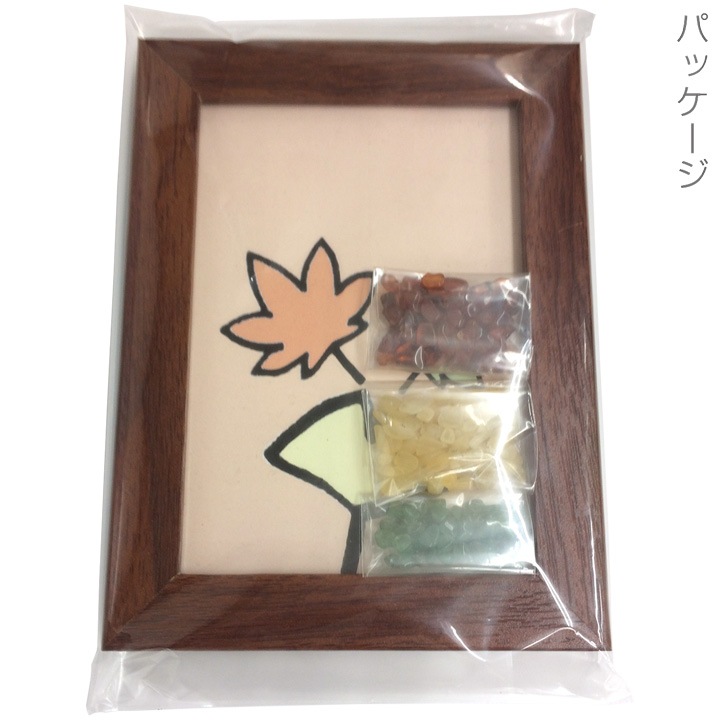 【お買い得品】天然石でつくる　貼り細工キット　もみじ 