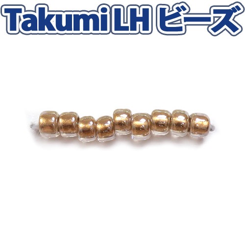 ビーズ　グラスビーズ　TakumiLHビーズ 丸中 989 パール/アーモンドAB