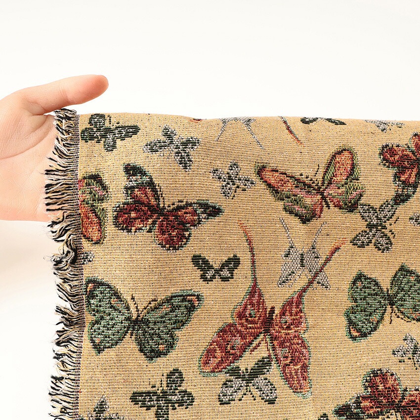 ❤️オーダー製作お受付用　確認用生地一部 341❤️ ゴブラン生地 蝶々 145×95cm カットクロス | その他雑貨向き | 手芸