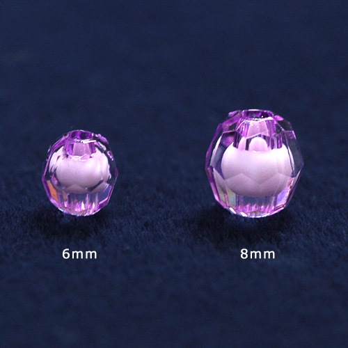 ビーズ　アクリルビーズ　ラウンド型 ニューカットビーズ オレンジ 6mm 8mm