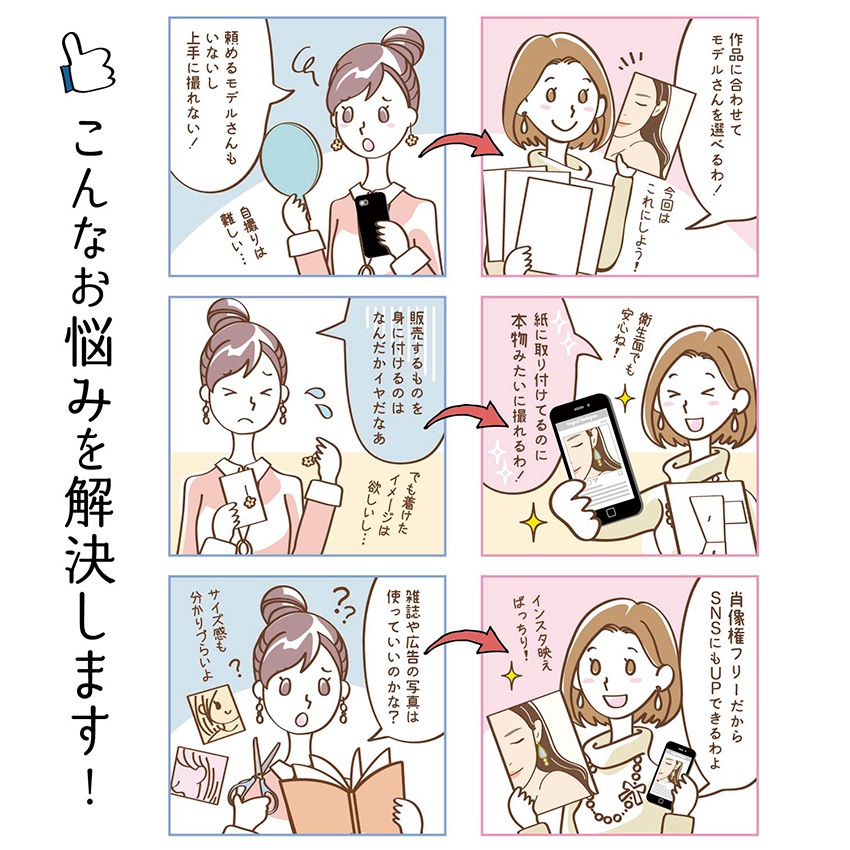 着画作成キット・ピアス両耳モデルフォト