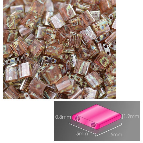 ビーズ　グラスビーズ　ティラビーズ TL4505 スキ ツヤ有り/ピカソコーティング