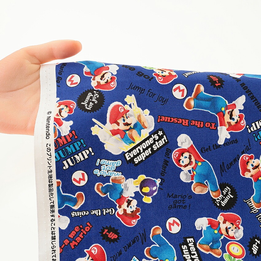 スーパーマリオ マリオ総柄 オックス 50cm単位 | その他キャラクター