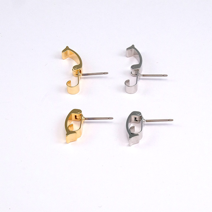 ピアス金具 中留め付 ゴールド・シルバー