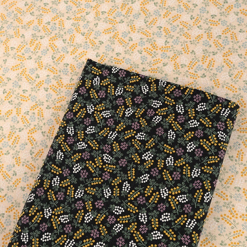 Sashiko Moyo Mimosa 綿麻キャンバス 50cm カットクロス | キャンバス