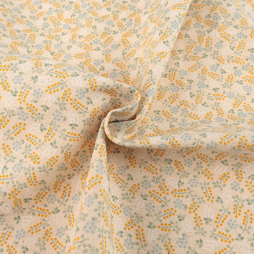 Sashiko Moyo Mimosa 綿麻キャンバス 50cm カットクロス | キャンバス