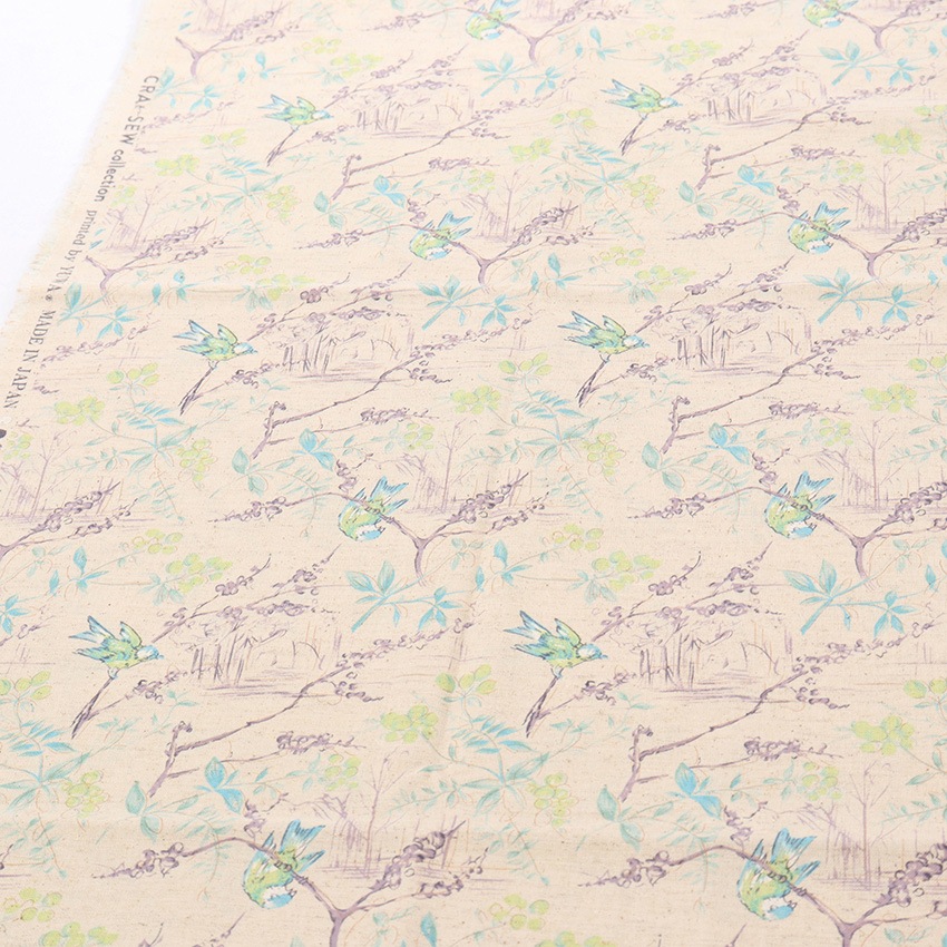 CRA-SEW collection 綿麻シーチング シエラバード JCY-043 1m
