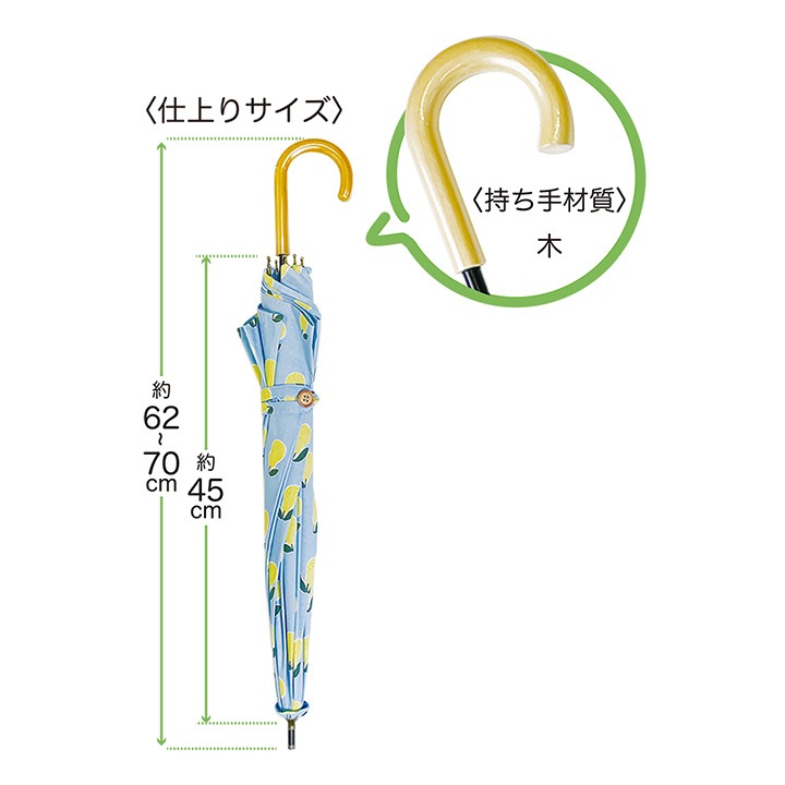 ツクリエ オリジナル日傘キット 傘骨 約45cm 伸縮鉄芯・木持ち手 SHUB