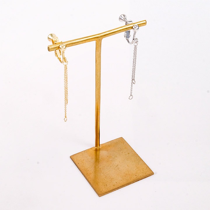 CraftCafe イヤリング 細小判チェーン 35&25mm付 1ペア ゴールド・シルバー