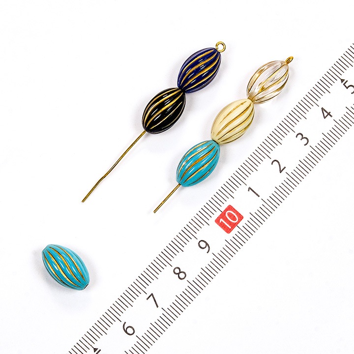 ヴィンテージアクリル ナツメ 15×9mm 6ヶ