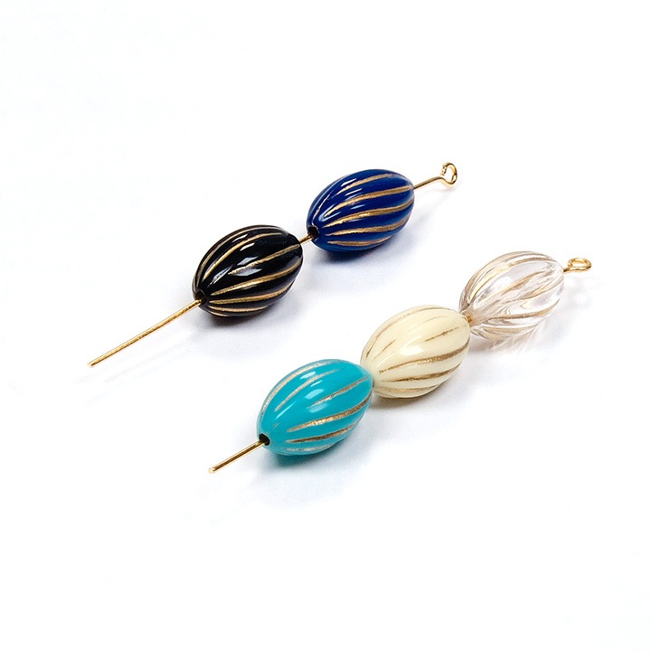 ヴィンテージアクリル ナツメ 15×9mm 6ヶ