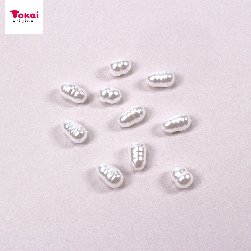 バロックパールビーズ 6×10mm ホワイト 10個入