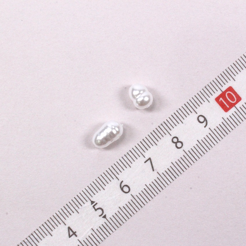 バロックパールビーズ 6×10mm ホワイト 10個入