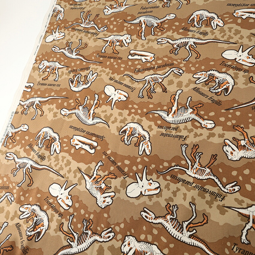 福井恐竜博物館 地層柄 オックス 1m カットクロス | すべての商品
