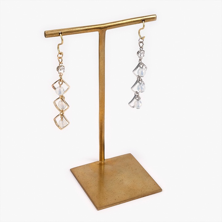 CraftCafe 下がりパーツ 四角3連 約45mm 1ヶ ゴールド・シルバー