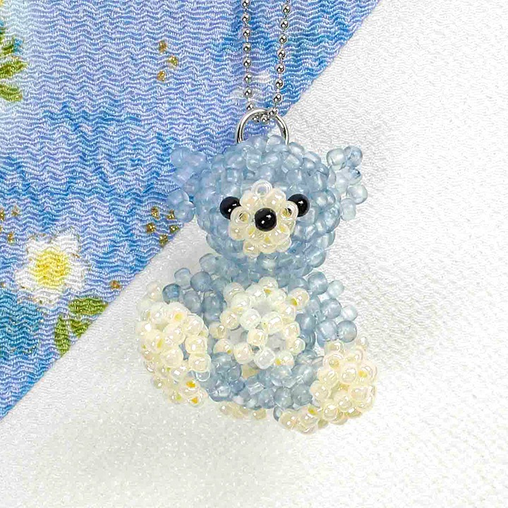 すくも藍ビーズキット NO-3 藍熊 くま