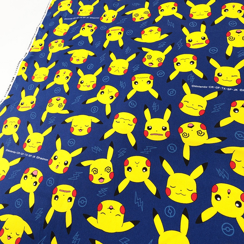 ポケットモンスター ピカチュウフェイス柄 オックス 50cm単位