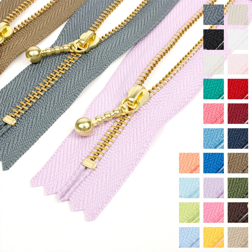 YKK 玉付きファスナー 14cm メタルゴールド 3MGC-14 G 