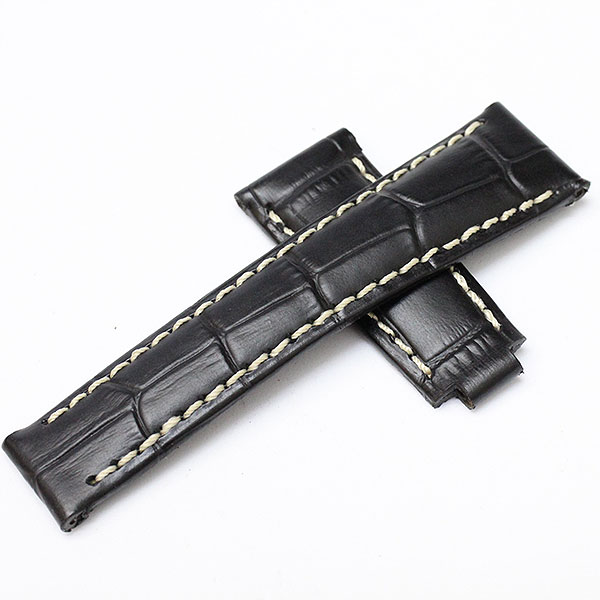 【ヒルシュ】ロレックス用 アリゲータ マット ブラック 20mm 純正バックル仕様 時計ベルト