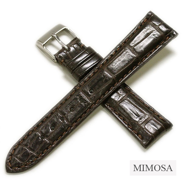 Mimosa ミモザ リザード 竹斑 高級オーダーバンド ダークブラウン 新品 Mimosa ミモザ リザード 竹斑 高級オーダーバンド ダーク