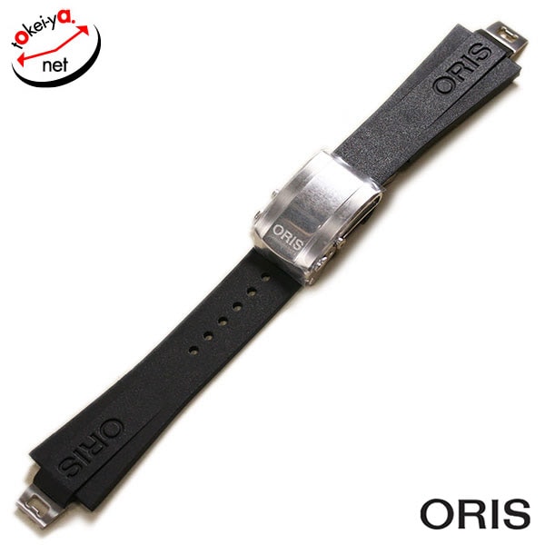 【オリス】アクイスデイト キャリパー400 Dバックル付 ブラック 24mm 純正 ラバー ベルト 時計ベルト 0742474EB