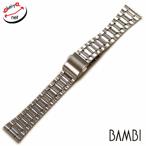 時計 金属ベルト バンビ ポルックス 20mm BAMBI METAL メタルブレス ブロック クイックレバー シルバー バンド BSBLE1253S 送料無料