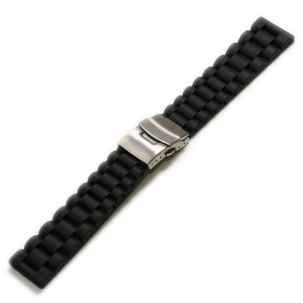 【ベアー】ダイバー シリコンラバー ブラック 時計ベルト 20mm 22mm
