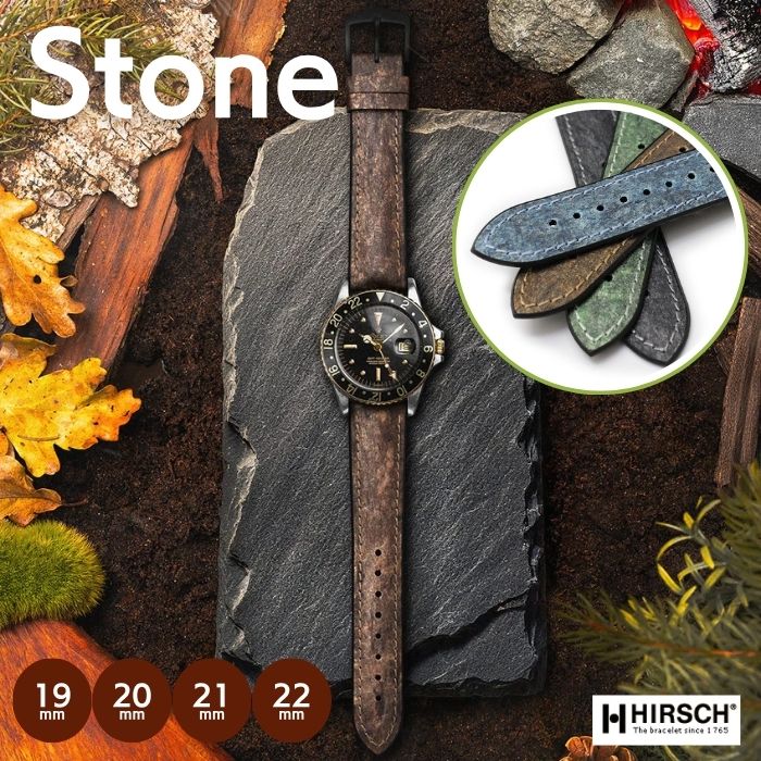 【ヒルシュ】Stone ストーン 石×ラバー 時計ベルト
