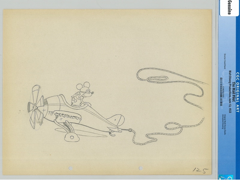 ディズニー映画「ミッキーの空の英雄（The Mail Pilot ）」の手描き