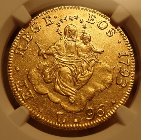 現イタリア、ジェノバで1793年に発行された96リレ金貨（単独最高鑑定