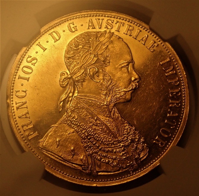 オーストリア1902年、フランツ・ヨーゼフ4ダカット金貨プルーフ