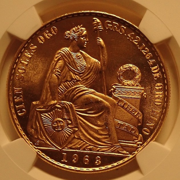 1953 ペルー 100 ソル 金貨 NGC-AU Details 南米金貨、銀貨 - PREMIUM GOLD COIN