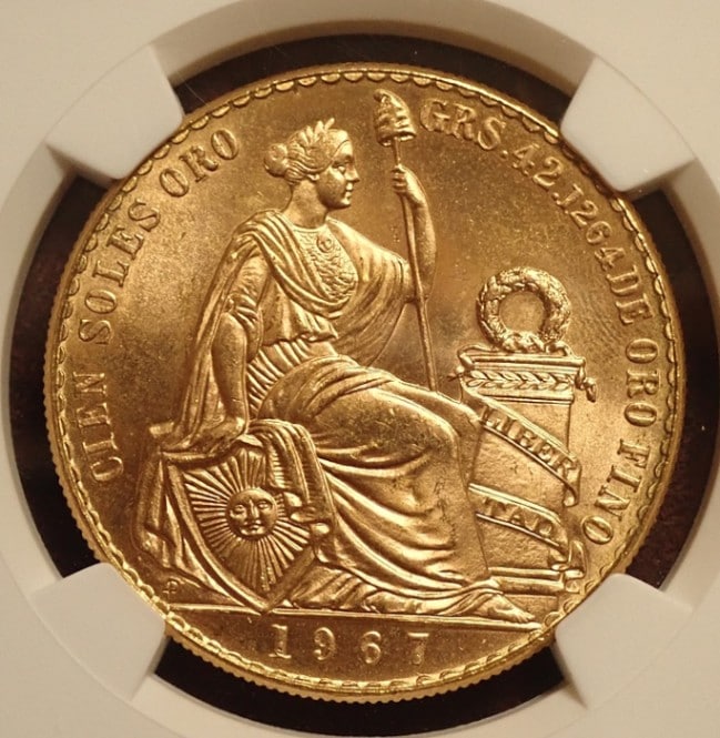 ペルー100ソル、1967年MS66高鑑定 | アンティーク・コイン