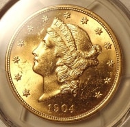 ����ꥫ1904ǯ��20�ɥ���MS64+����ꡢ�����餷������