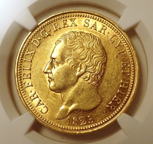 1830年イタリアサルデーニャ王国 5リラ銀貨ジェノヴァ カルロ・フェリーチェ 1830年イタリアサルデーニャ王国 5リラ銀貨ジェノヴァ カルロ