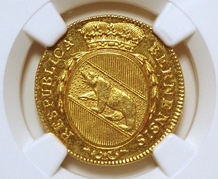スイス、ベルン1796年1ダプロン金貨、準最高鑑定 | アンティーク