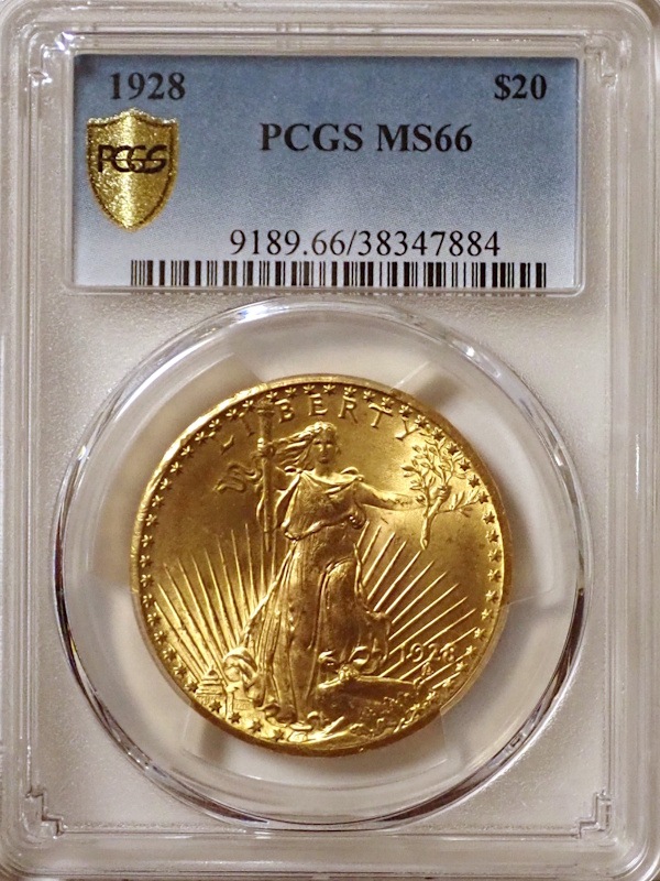 ����ꥫ1928ǯ20�ɥ롢MS66�����